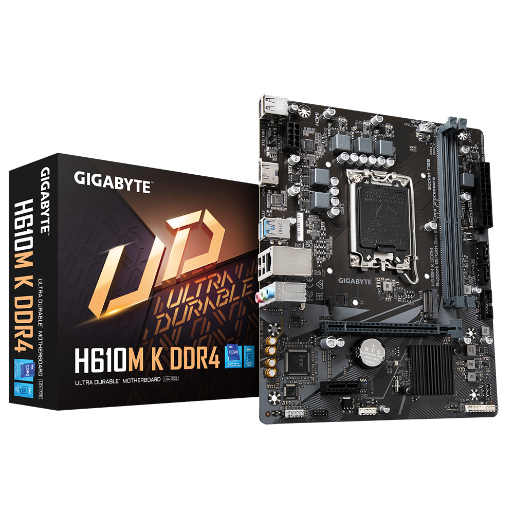 GIGABYTE matična ploča H610M K DDR4, LGA1700, 2xDDR4, M.2, 2xSATA, 6xUSB, HDMI, mATX