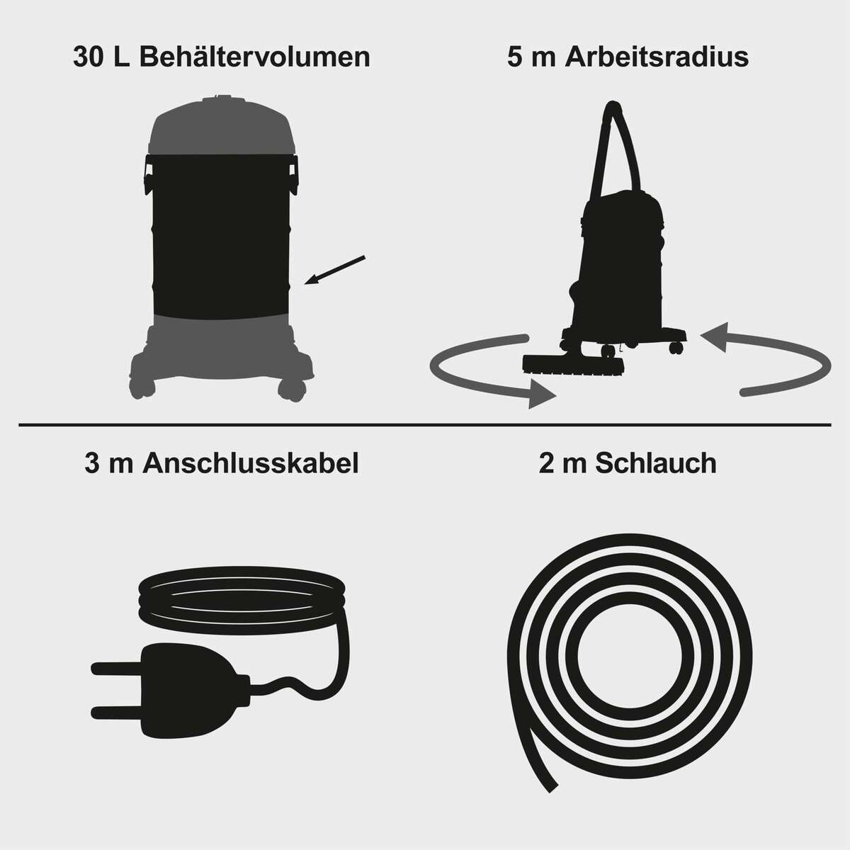 Scheppach Usisivač za mokro i suho čišćenje Black Edition WDV30V2-BE 1200 W