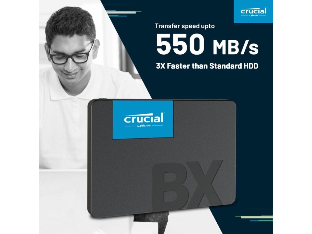 Crucial SSD 500GB BX500 2.5"SATA3,550 MB/s Read, 500 MB/s Write