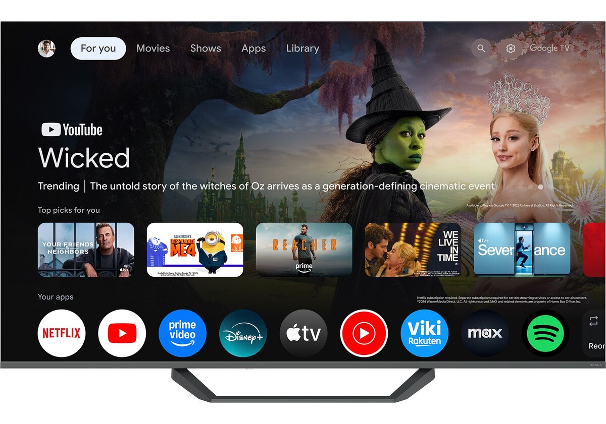 TESLA QLED televizor Q55E655GUS, 4K Ultra HD, Google TV, HDR, HLG, Dolby Vision, tamno siva