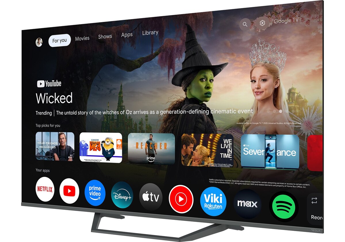 TESLA QLED televizor Q55E655GUS, 4K Ultra HD, Google TV, HDR, HLG, Dolby Vision, tamno siva
