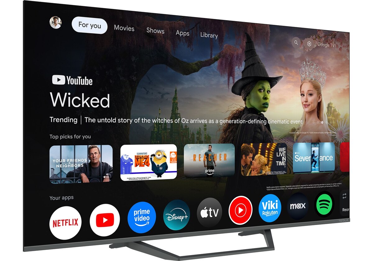 TESLA QLED televizor Q55E655GUS, 4K Ultra HD, Google TV, HDR, HLG, Dolby Vision, tamno siva