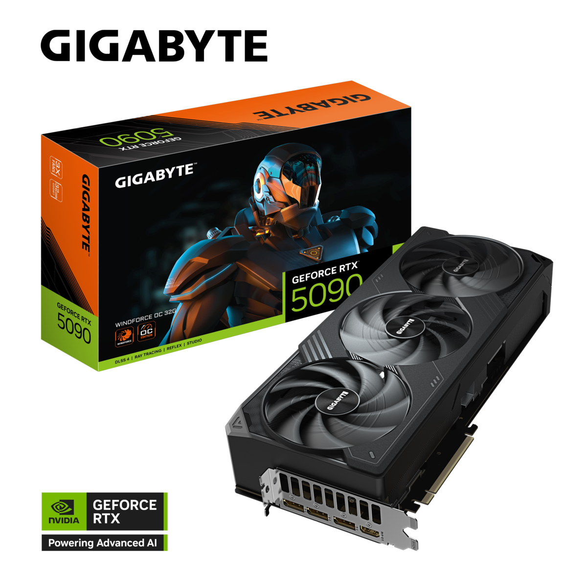 Gigabyte grafička kartica 5090 Windforce OC 32G, 32GB GDDR7, 512-bit3x DP, 1xHDMI