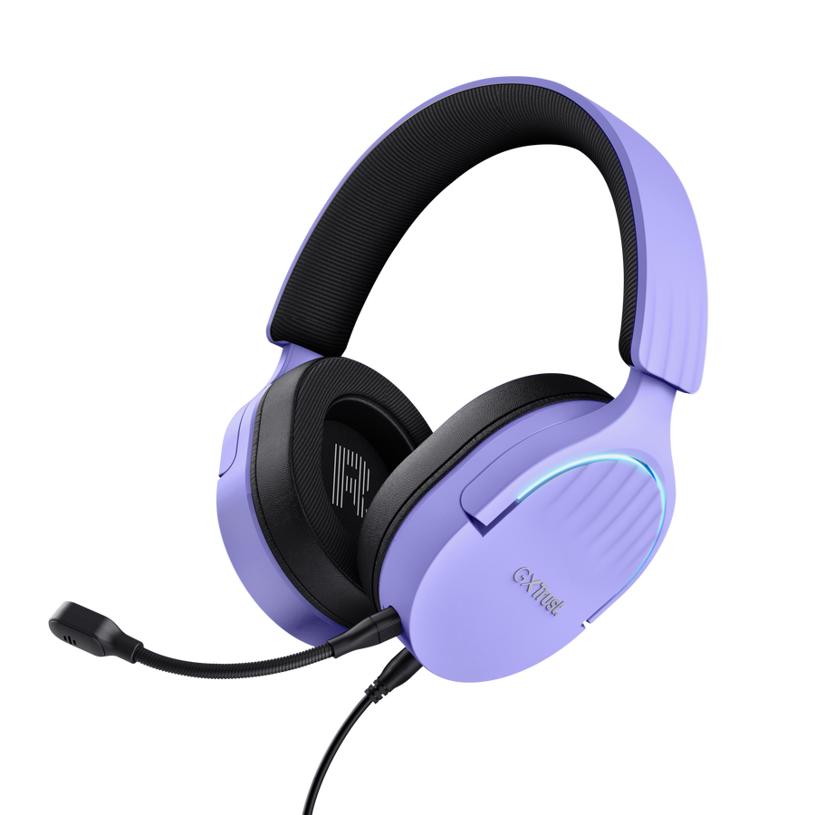 TRUST gaming slušalice GXT490P FAYZO 7.1 USB2.0 gaming, žičane, ljubičaste, noise-cancelling mikrofon