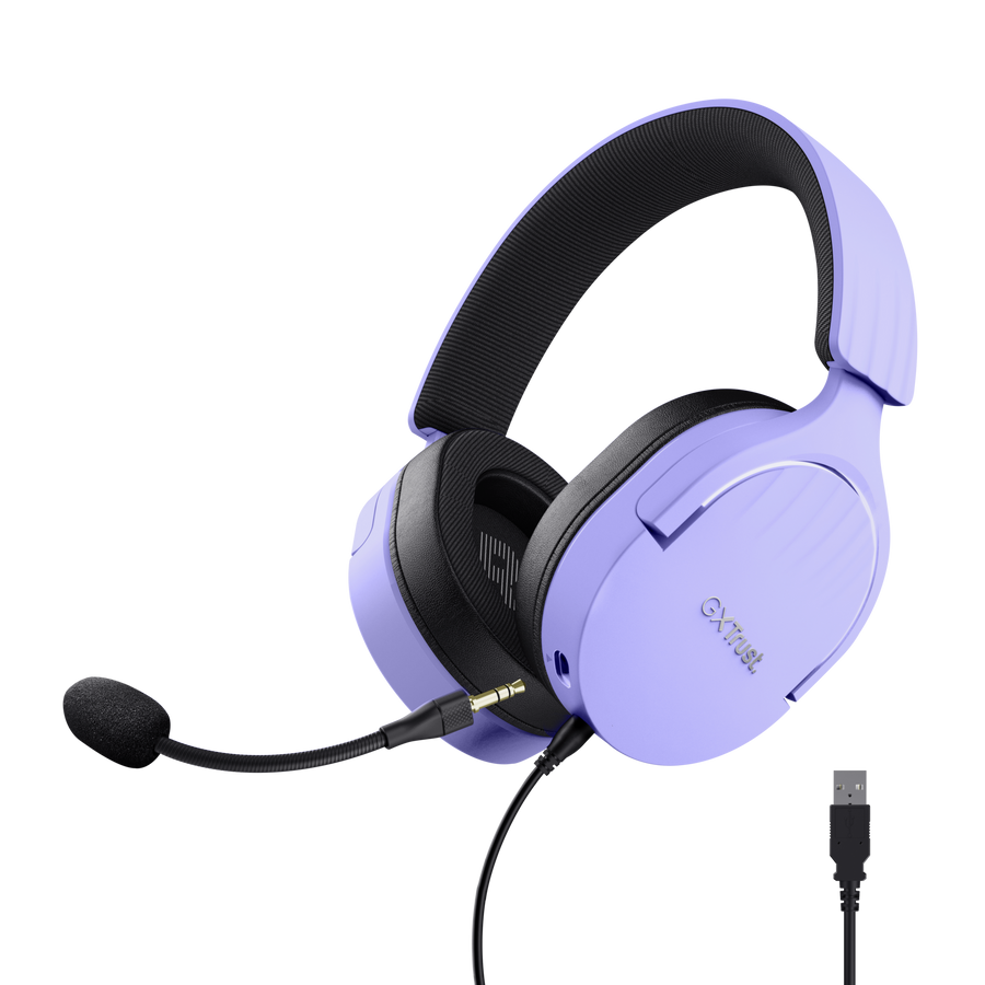 TRUST gaming slušalice GXT490P FAYZO 7.1 USB2.0 gaming, žičane, ljubičaste, noise-cancelling mikrofon