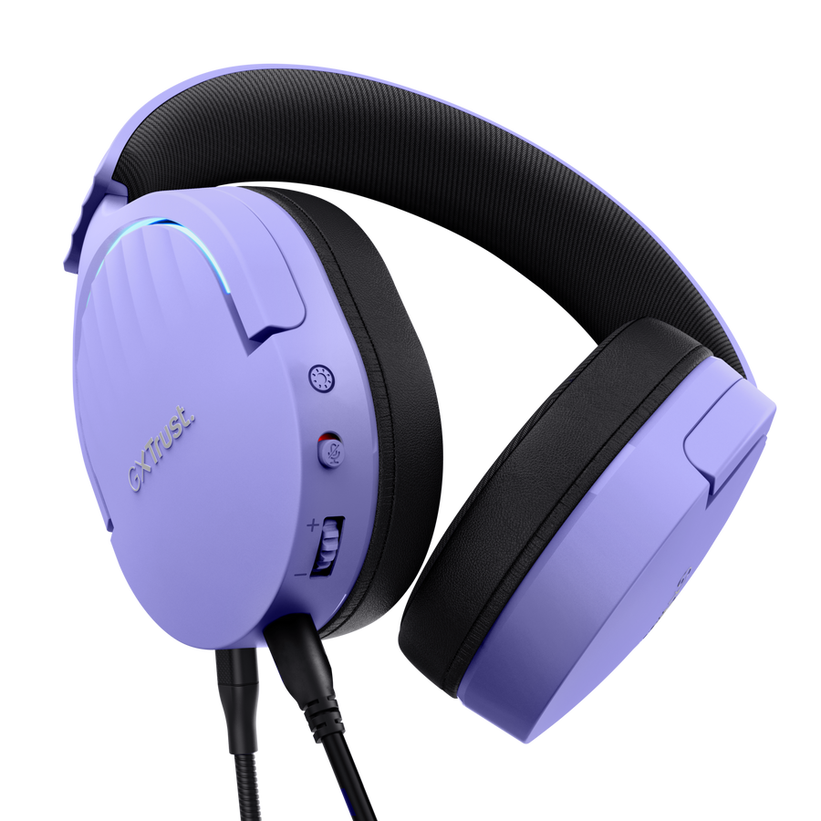 TRUST gaming slušalice GXT490P FAYZO 7.1 USB2.0 gaming, žičane, ljubičaste, noise-cancelling mikrofon