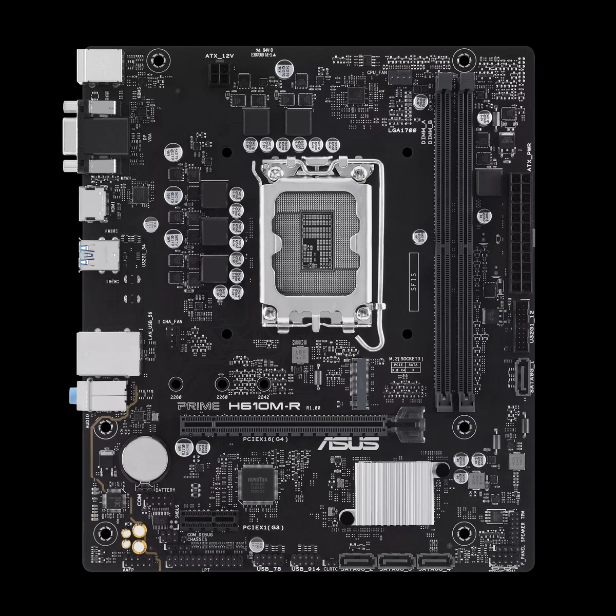 ASUS matična ploča PRIME H610M-R-SILGA 1700, 2x DDR5,1x M.2,6xUSB 1x DP, 1x VGA, 1x HDMI, mATX