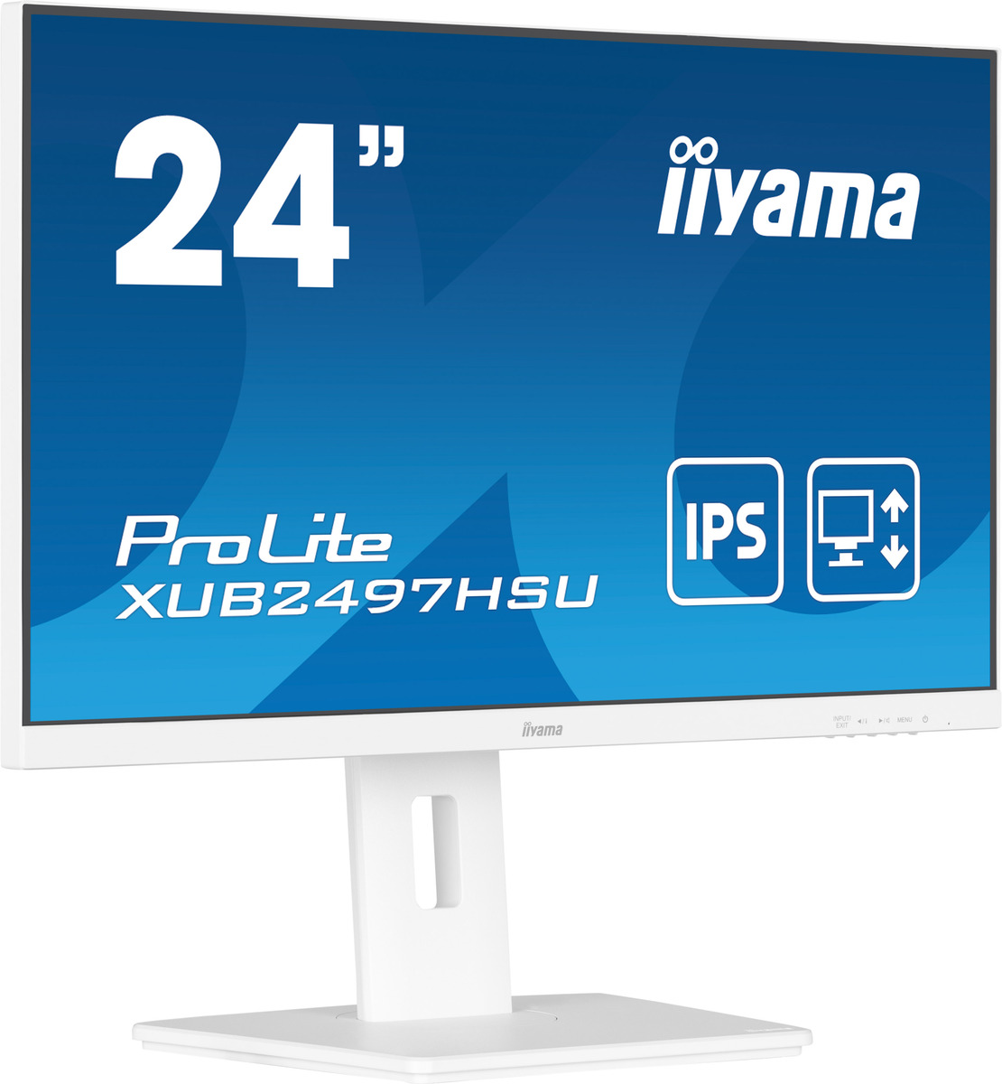 IIYAMA monitor XUB2497HSU-W2 , 24, FullHD, IPS, 250 cd/m2, Adaptive Sync, HDMI, DP, 100Hz, 1ms