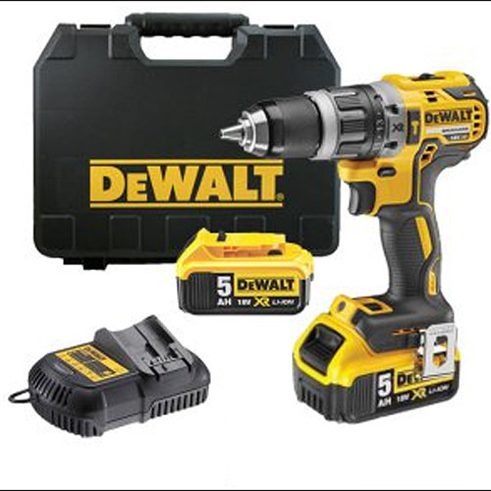 DEWALT akumulatorska udarna bušilica 18 V - 2 baterije 5 AH, punjač, kofer - DCD796P2