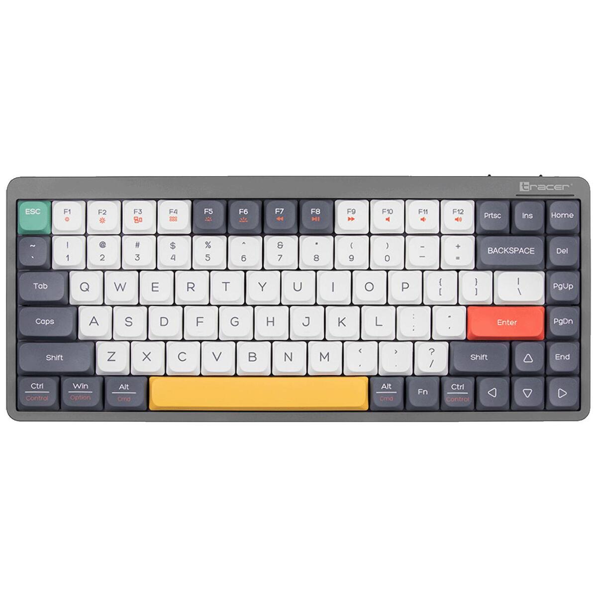 Tracer Tipkovnica sa osvjetljenjem, USB/BT/WiFi, gaming, mehanička - FINA 84 Grey