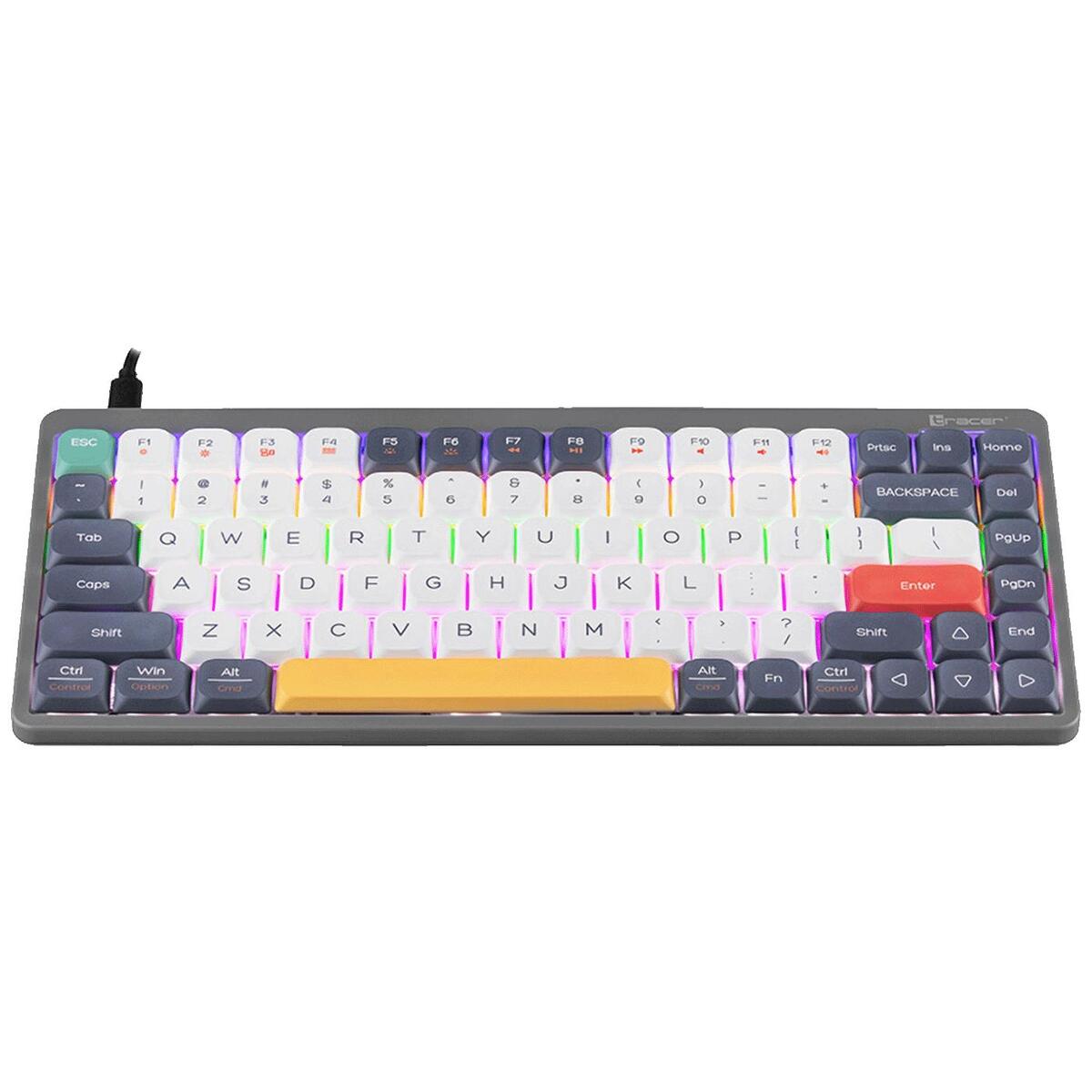 Tracer Tipkovnica sa osvjetljenjem, USB/BT/WiFi, gaming, mehanička - FINA 84 Grey