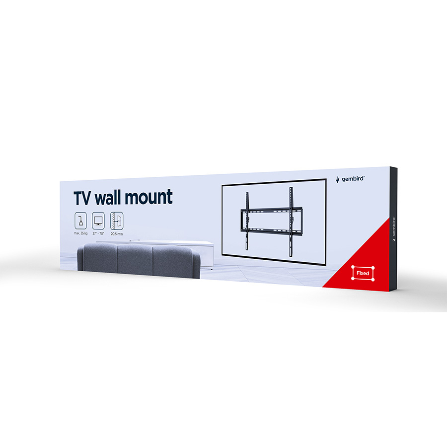 GEMBIRD Zidni nosač WM-70F-03 fiksni: 37”-70”; VESA 600 x 400; do 35 kg