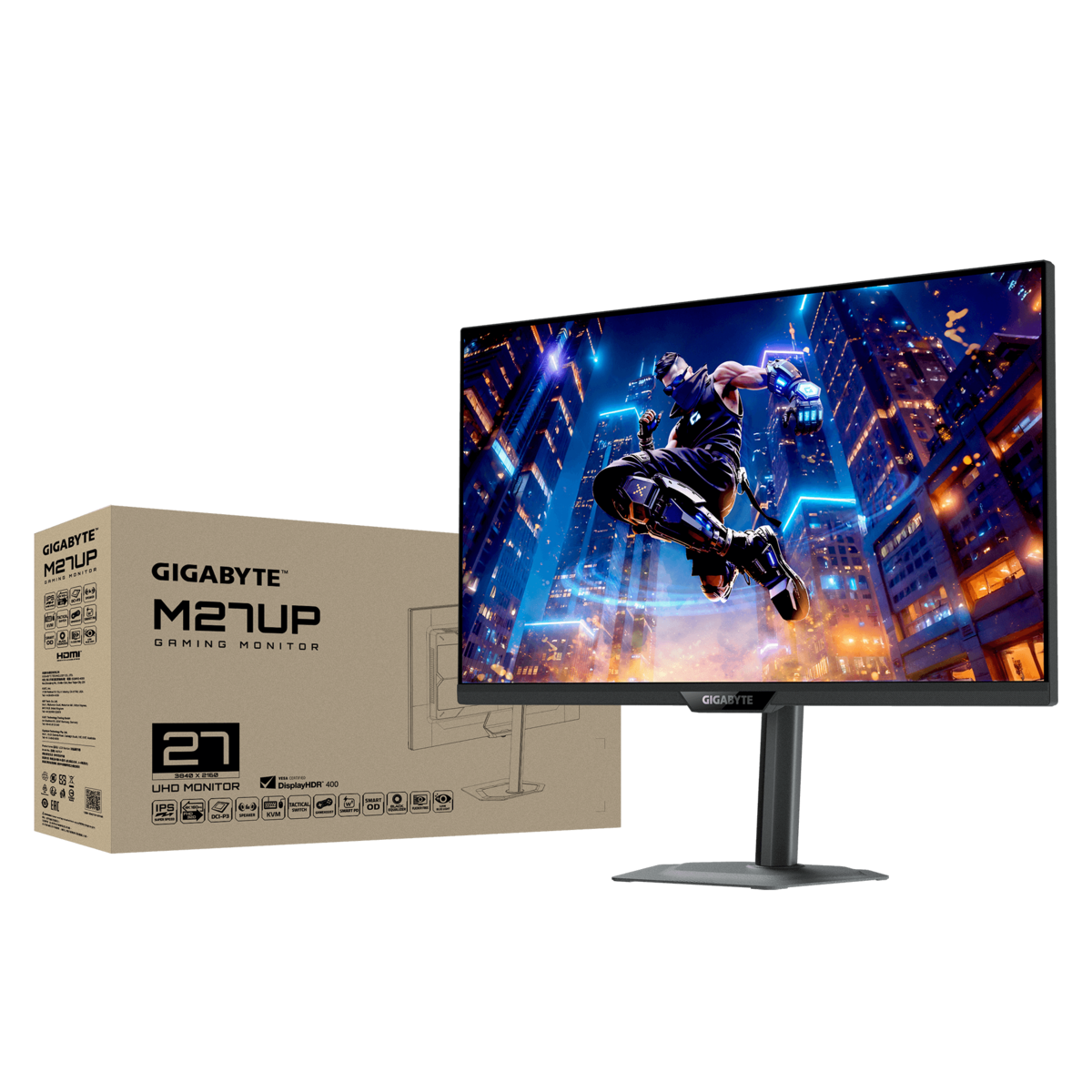 GIGABYTE monitor M27UP gaming USB Type C, 27, 4K, IPS,AMD FreeSync Premium, HDR400, DP, HDMI, 160Hz, 1ms