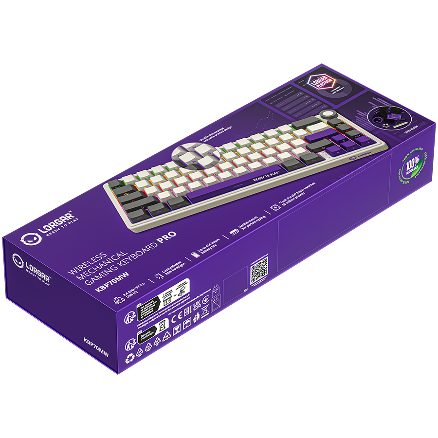 LORGAR tastatura KBP70MW, bežična mehanička Pro 65% bež, EN layout