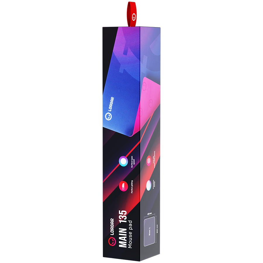 Lorgar podloga za miš Main 135, Gaming High-speed surface, Purple anti-slip rubber base, size: 500mm x 420mm x 3mm, weight 0.41kg