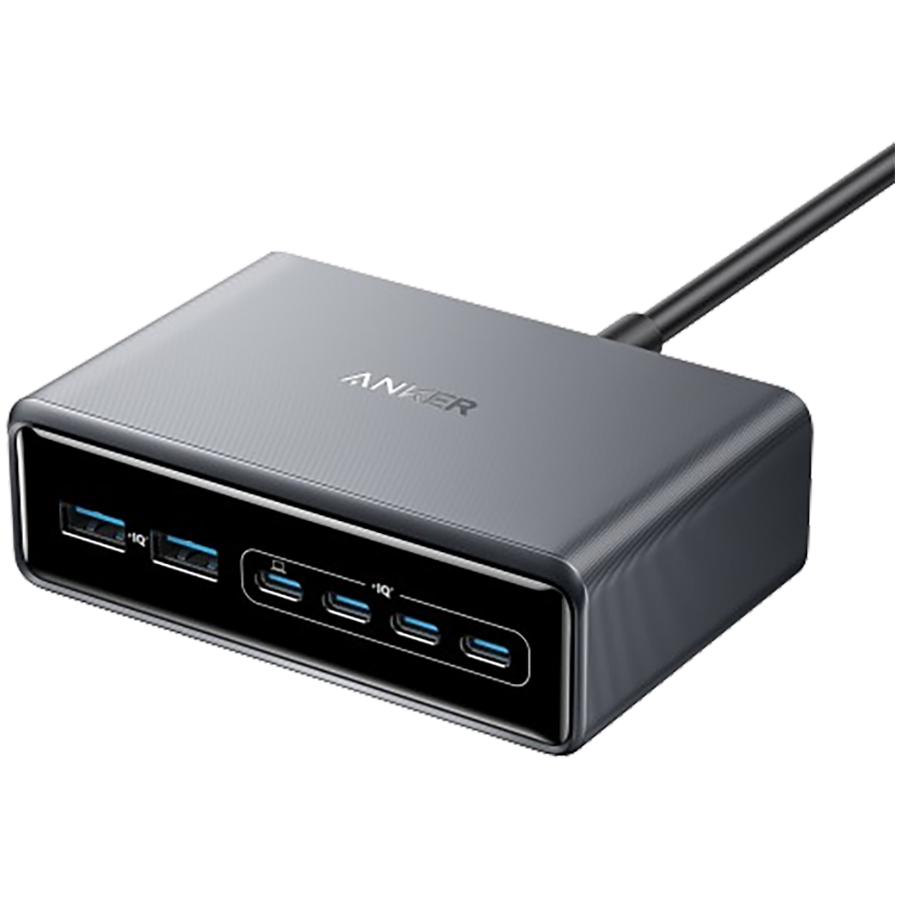 Anker Prime punjač (200W, 6 portova, GaN) srebrni