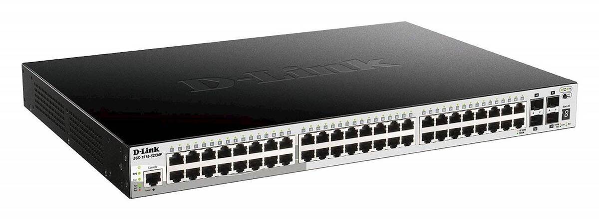D-LINK switch DGS-1210-52MP 48 x Gigabit BASE-T PoE , 4 x Gigabit GbE/SFP