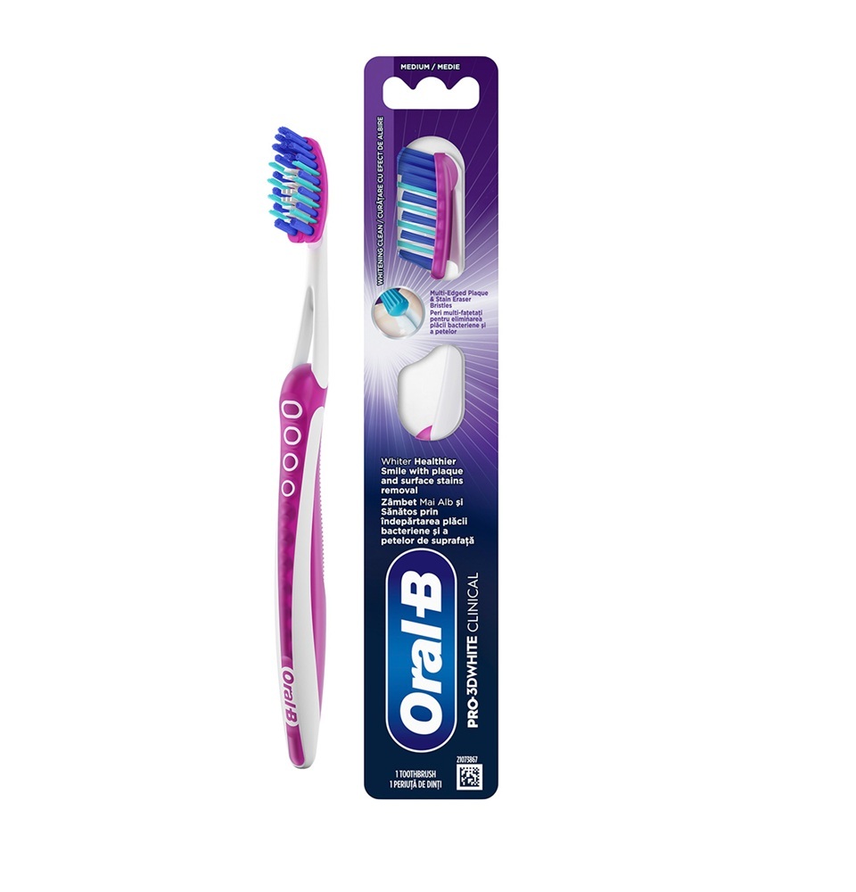 Oral-B četkica za zube Pro 3D White Clinical, 1 kom