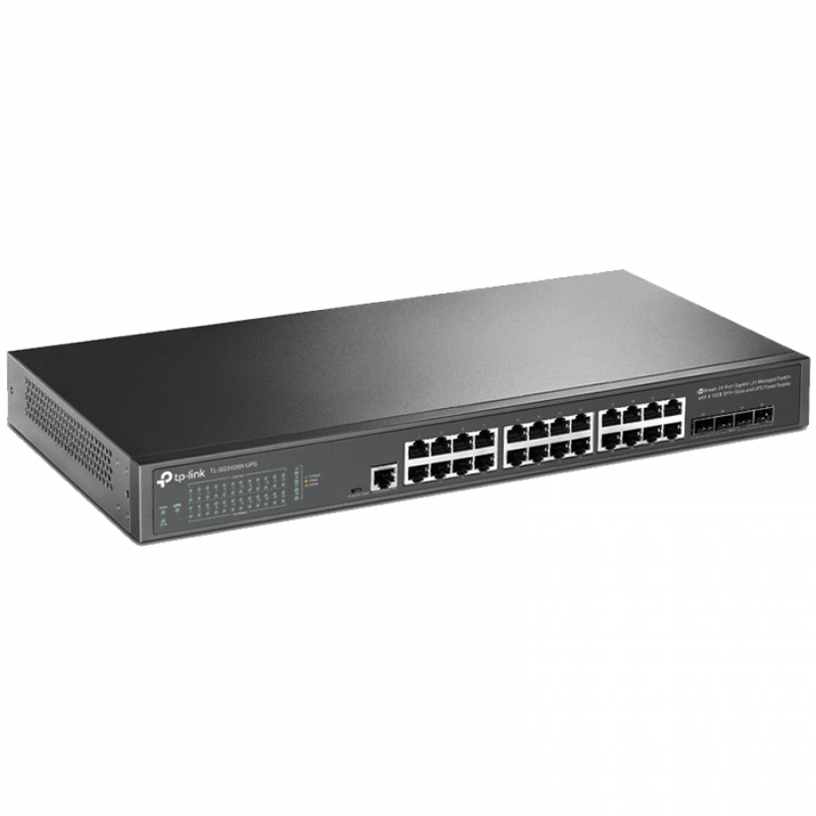 TP-Link SG3428X Omada 24-Port Gigabit L2+ Managed Switch with 4 10GE SFP+ Slots, 24× Gigabit RJ45 ports and 4× 10GE SFP+ slots, Omada APP