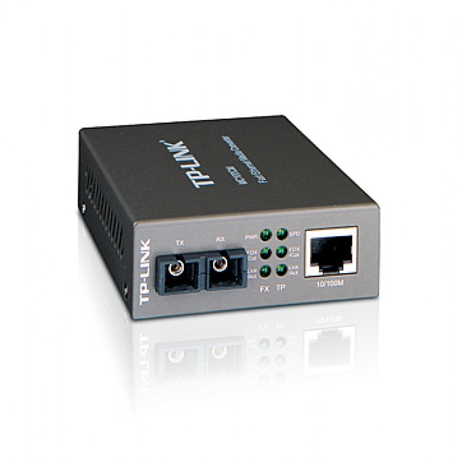 TP-Link Media Filter MC100CM, 10/100Mbps RJ45 to 100Mbps multi-mode SC fiber Converter, Full-duplex,up to 2Km, switching power adapter, chassis mountable