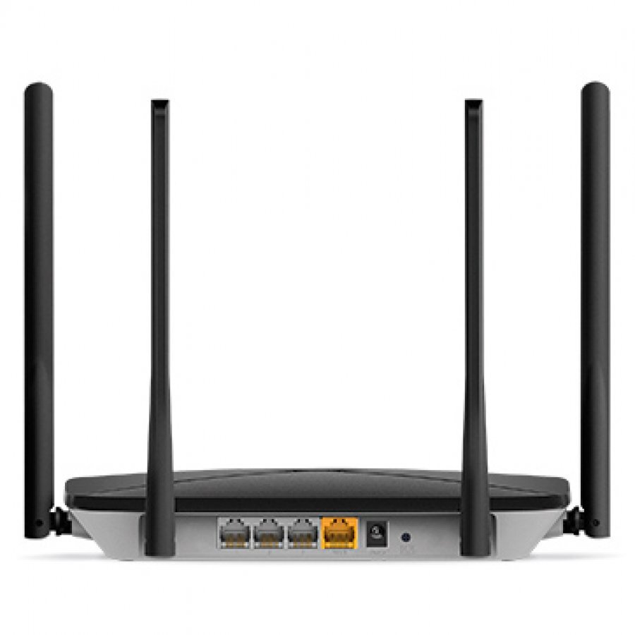 Mercusys AC12G AC1300 Dual Band Wireless Router, 867Mbps at 5GHz + 400Mbps at 2.4GHz, 1 10/100/1000M WAN + 3 10/100/1000M LAN, 4 x fixed 5dBi High Gain antennas