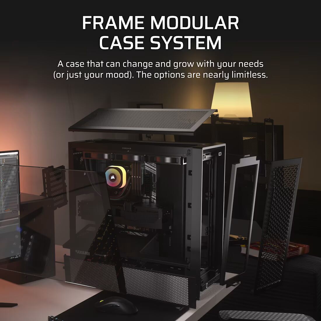 CORSAIR kućište FRAME 4000D 360mm radiator, 170mm cooler430mm GPU, ATX, Black