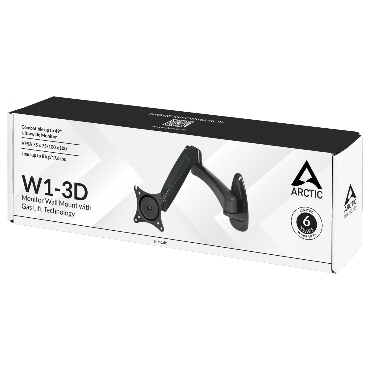 Arctic W1-3D gas spring monitor wall mount