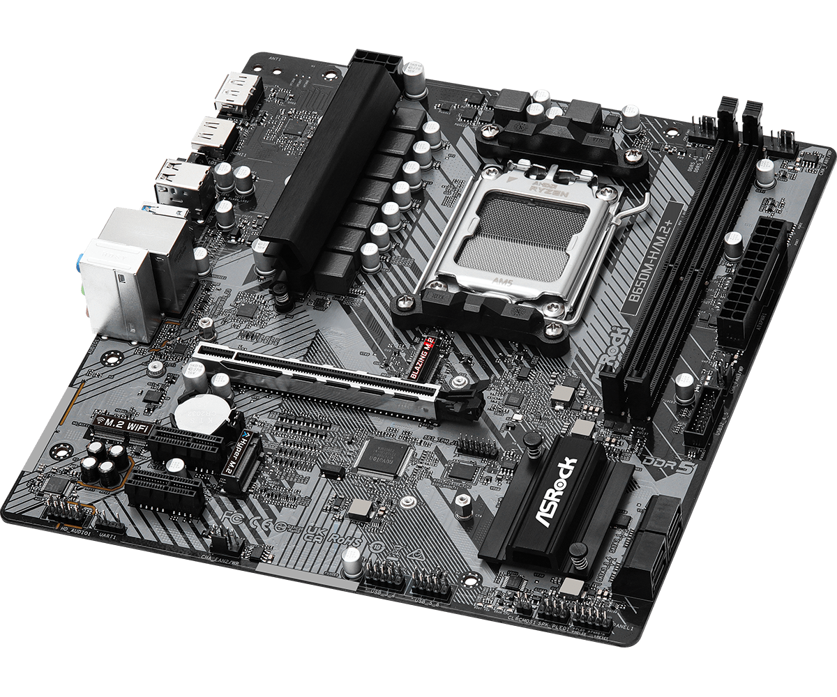 ASROCK matična ploča B650M-H/M.2+ AMD B650, AM5, 2xDDR5, 2xM.24xSATA, HDMI, DP, microATX