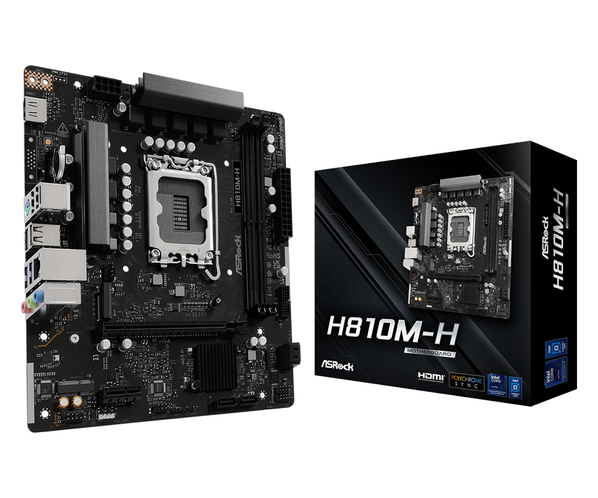 ASROCK matična ploča H810M-H, 2xDDR5, M.2, 4xSATA, 10xUSB,HDMI, Micro ATX