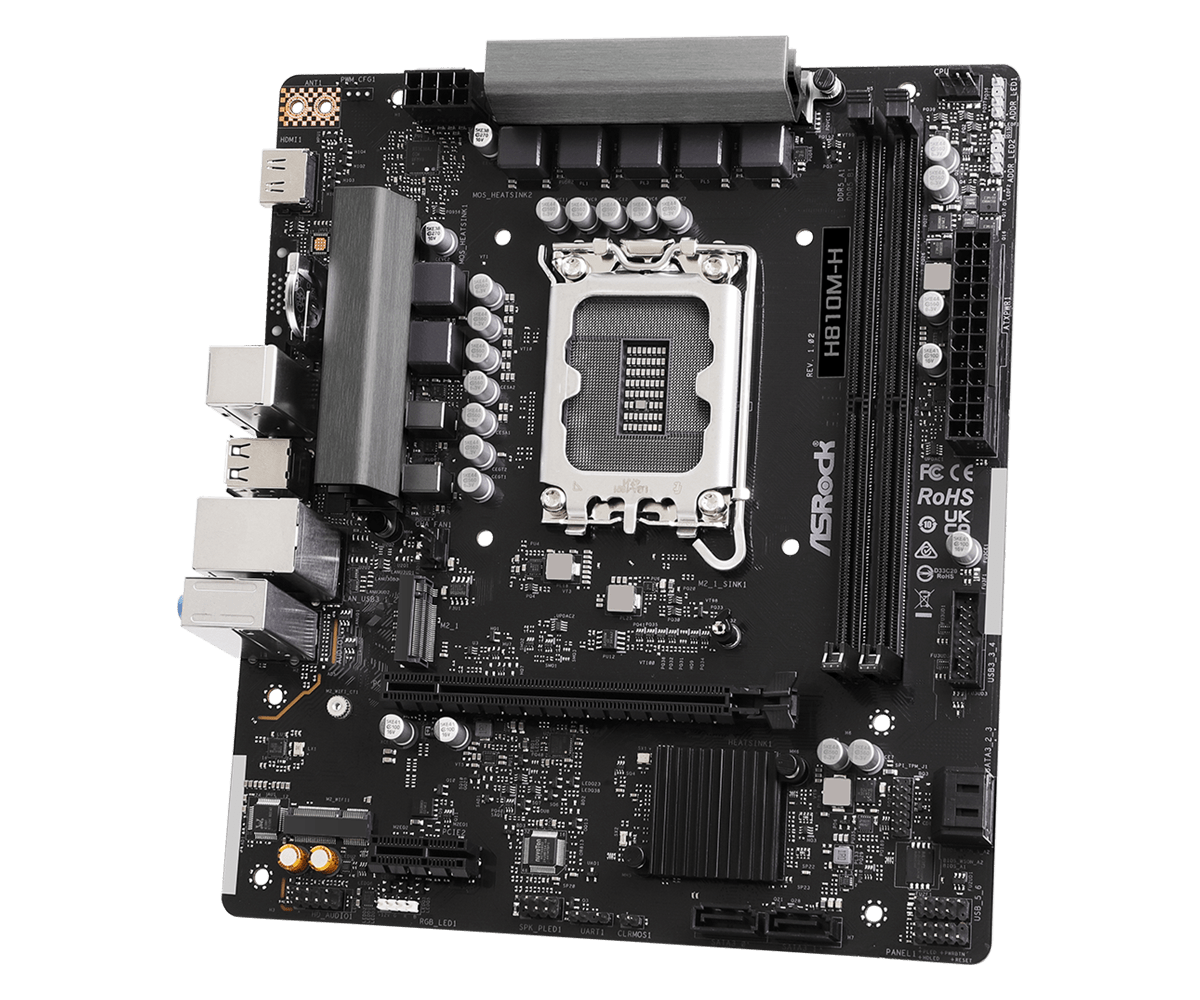 ASROCK matična ploča H810M-H, 2xDDR5, M.2, 4xSATA, 10xUSB,HDMI, Micro ATX