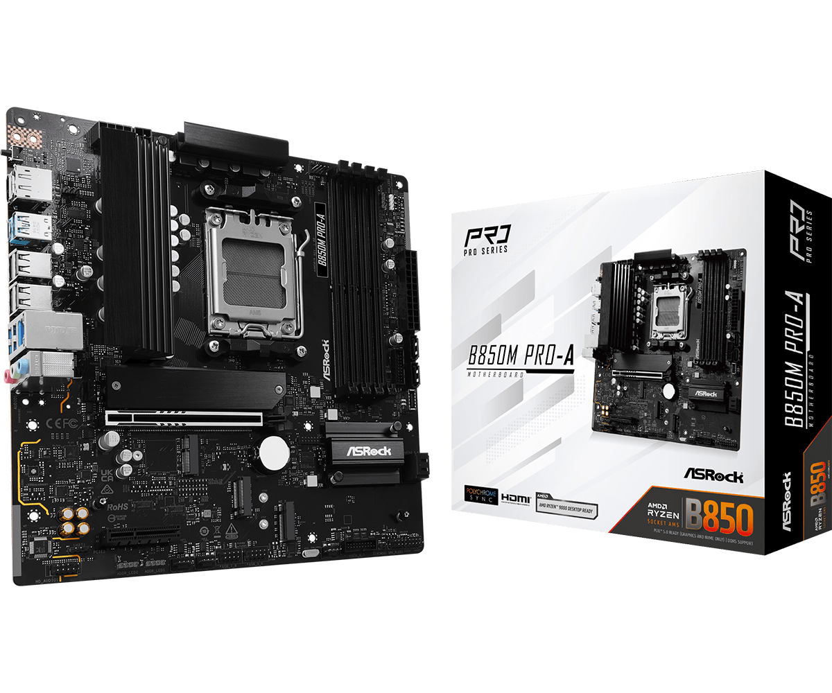ASROCK matična ploča B850M PRO-A4xDDR5, 3xM.2, 4xSATA, 17xUSBHDMI, DP, RAID, Micro ATX
