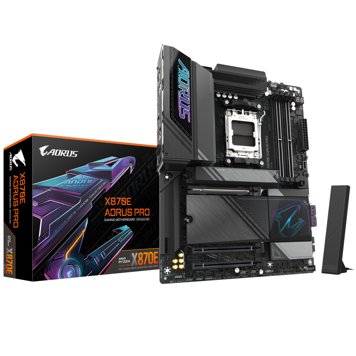 GIGABYTE matična ploča X870E AORUS PRO AM5, 4x DDR5, 4x M.2, 4xSATA 2x HDMI, 10x USB, ATX