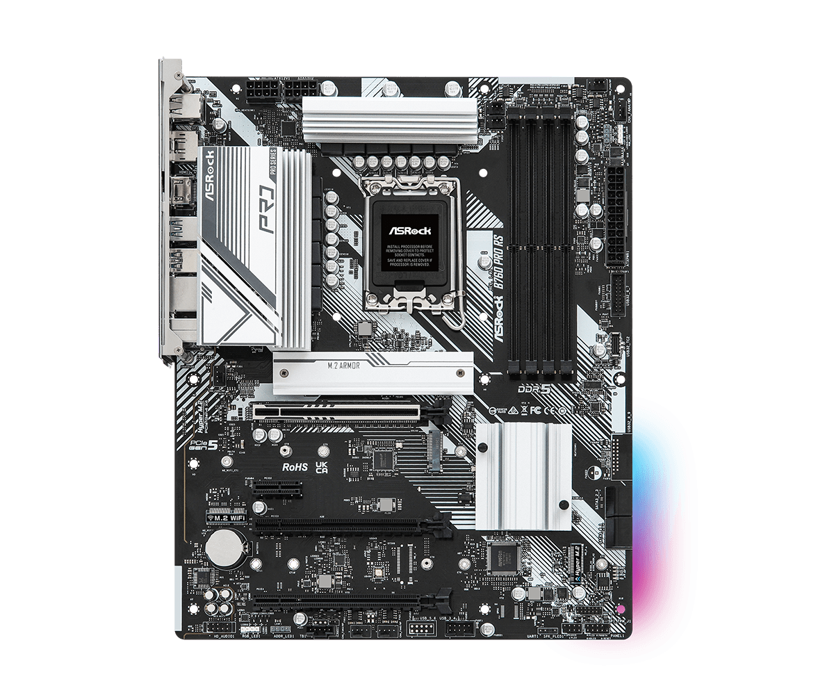 ASROCK matična ploča B760 PRO RS, Intel B760, LGA1700, 4xDDR53xM.2, 4xSATA, RAID, HDMI, DP, ATX
