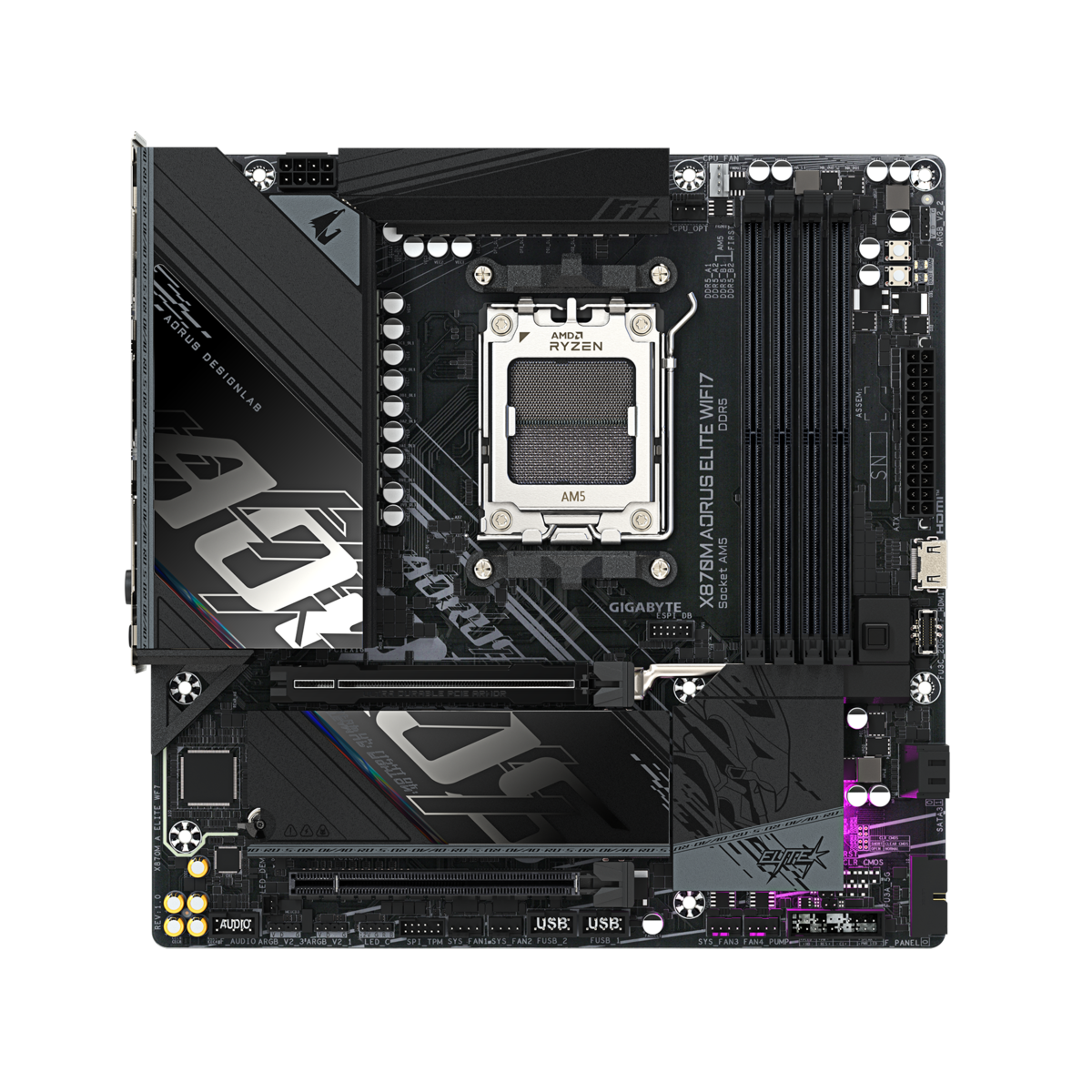 GIGABYTE matična ploča X870M AORUS ELITE AM5, 4x DDR5, 2x M.2, 2xSATA 2x HDMI, 12x USB, mATX