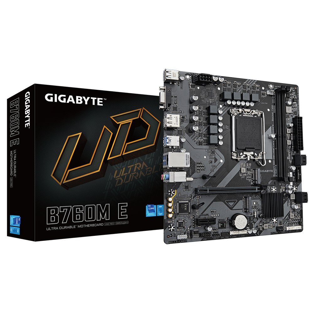 GIGABYTE matična ploča B760M ELGA1700, 2xDDR5, 2xM.2, 4xSATA 6xUSB, VGA, HDMI, DP, mATX