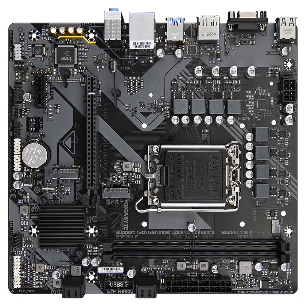 GIGABYTE matična ploča B760M ELGA1700, 2xDDR5, 2xM.2, 4xSATA 6xUSB, VGA, HDMI, DP, mATX