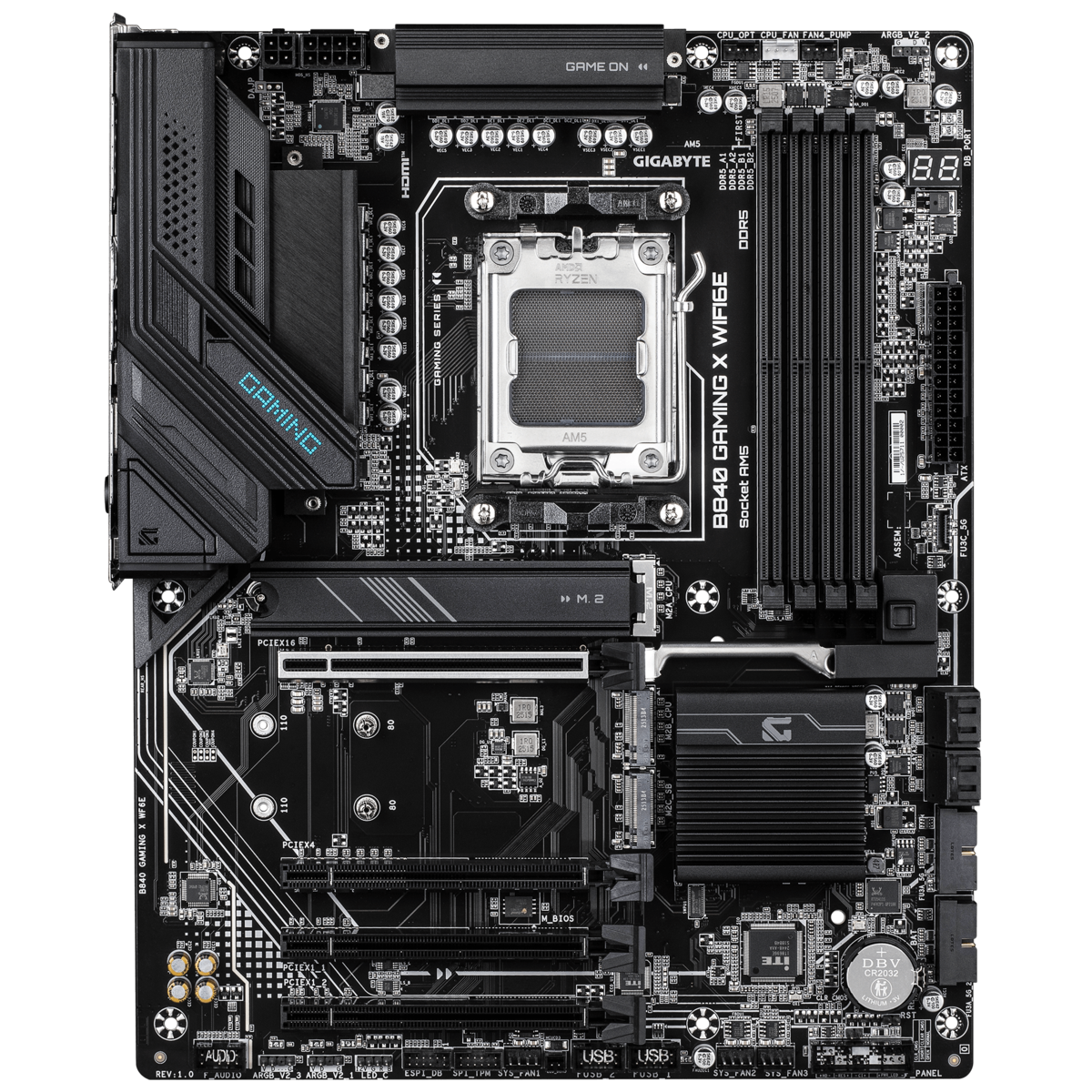 GIGABYTE matična ploča B840 GAMING X WF6E AM5, 4x DDR5, 3x M.2, 4x SATA 8xUSB, 1x HDMI, 1x DP, ATX