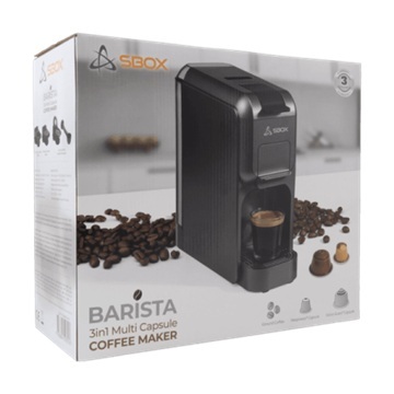 SBOX aparat za espresso kafu CM-719 3u1 BARISTA, crni - kuhanje mljevene kafe, Dolce Gusto i Nespresso kapsula