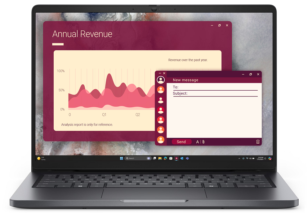 DELL laptop Pro 14 PC14250, 14" FHD+ 300nits, Intel Core 5 120U, 16GB DDR5 RAM, 512GB SSD, Backlit KB, Linux Ubuntu