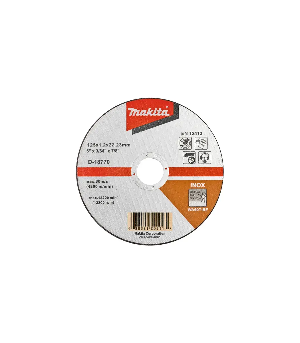Makita – Rezna ploča za nehrđajući čelik 125 × 1,2 mm, 1 kom, D-18770
