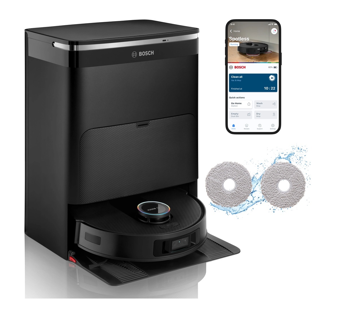 BOSCH robotski usisivač BCRDW3BX Spotless Max Cam 11.000 Pa, Smart Vision kamera
