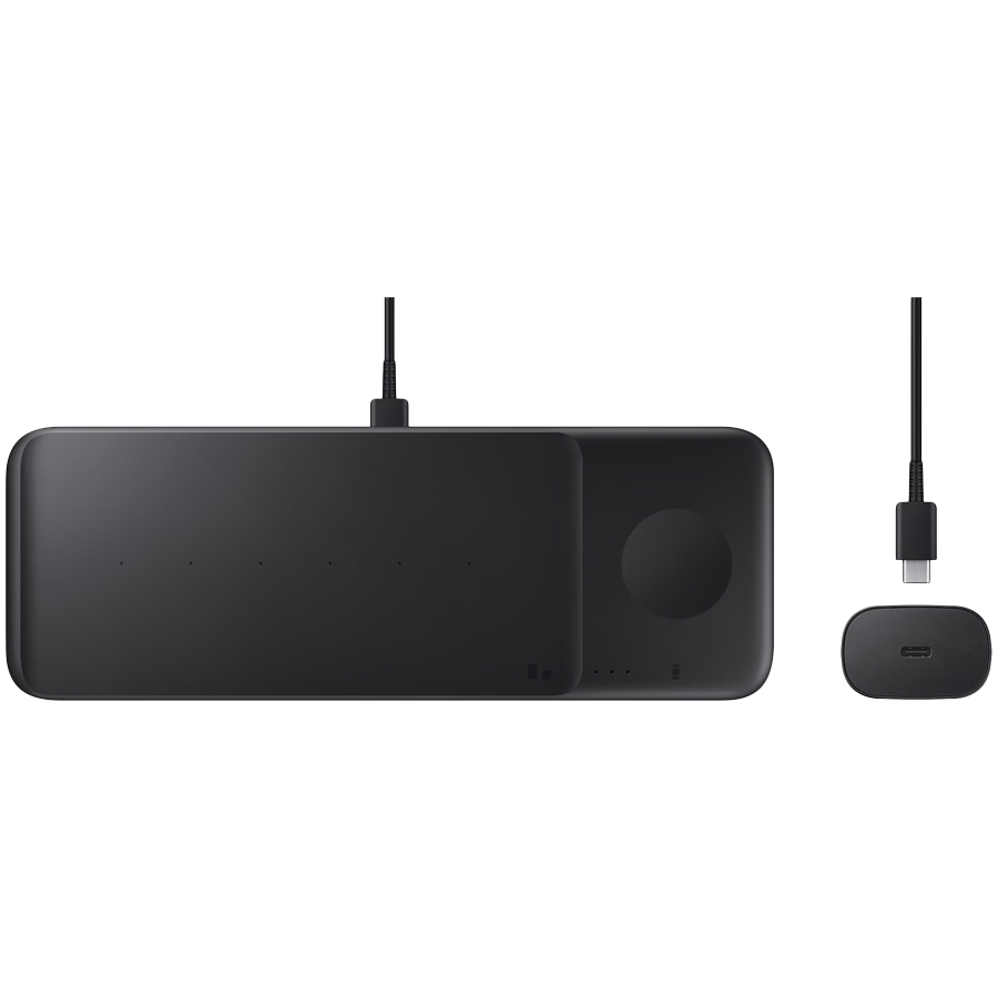 SAMSUNG fast bežični punjač Trio (sa adapterom), EP-P6300TBEGEU, crni