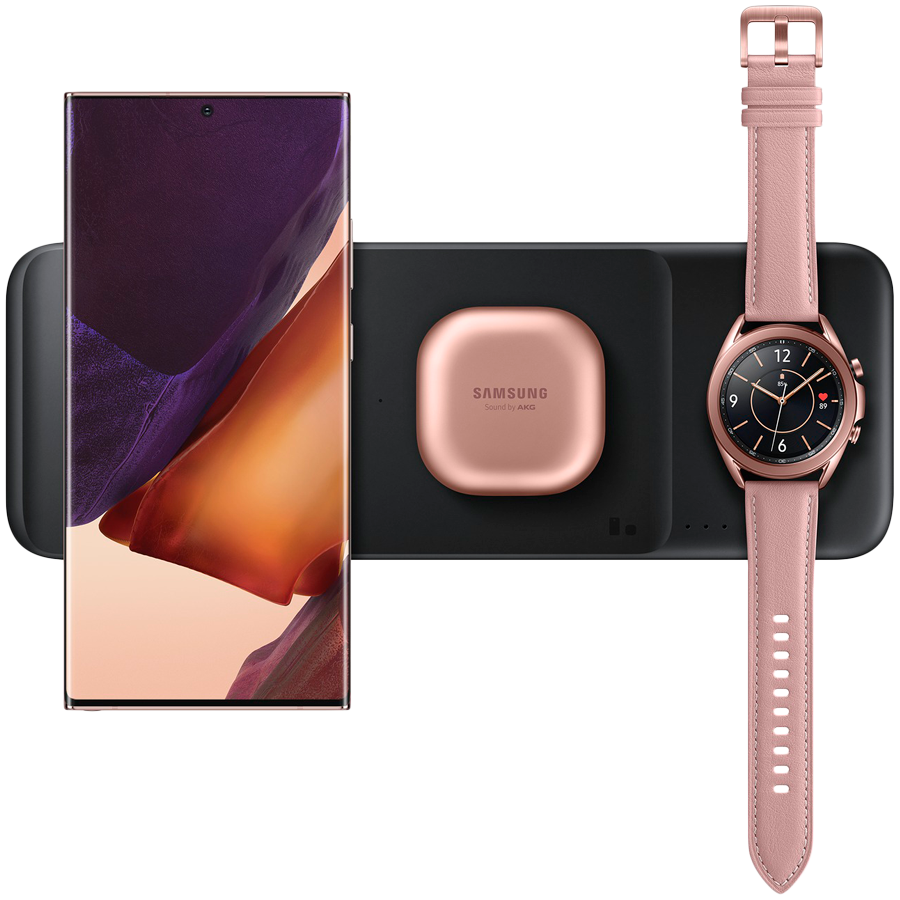 SAMSUNG fast bežični punjač Trio (sa adapterom), EP-P6300TBEGEU, crni
