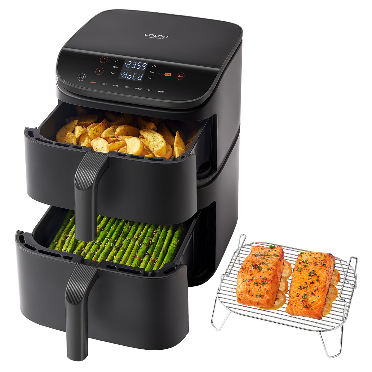 Cosori friteza na vrući zrak CAF-DC121-AEUR Turbo Tower, 2630 W, 10.8 L