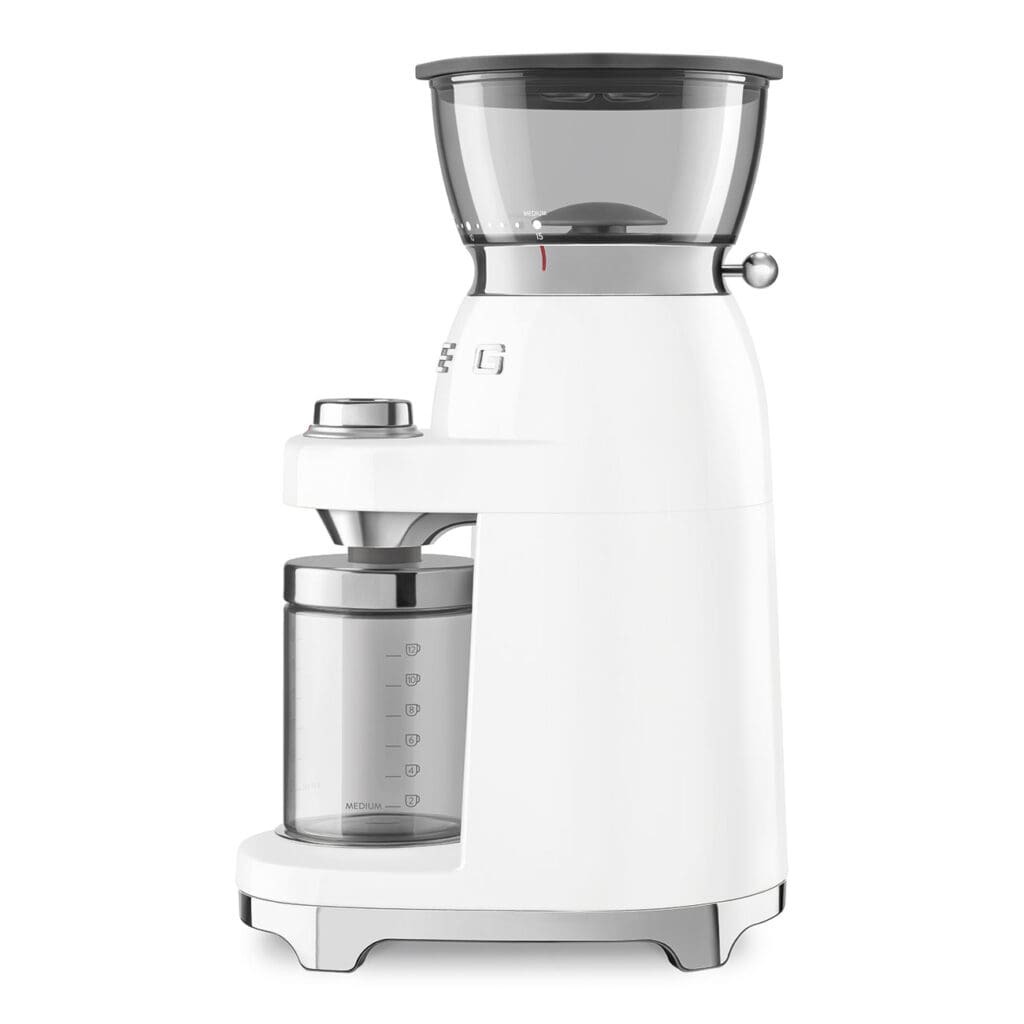 Smeg poluprofesionalni mlin za kafu CGF03WHEU, bijeli