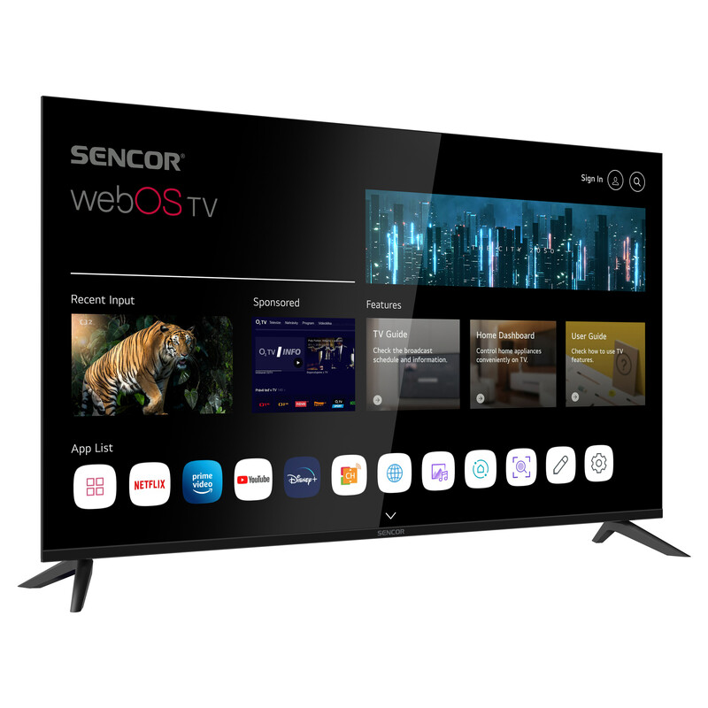Sencor LED televizor SLE 55US804B, 4K Ultra HD, Smart TV, WebOS, Magični daljinski, AI ThinQ, Crni