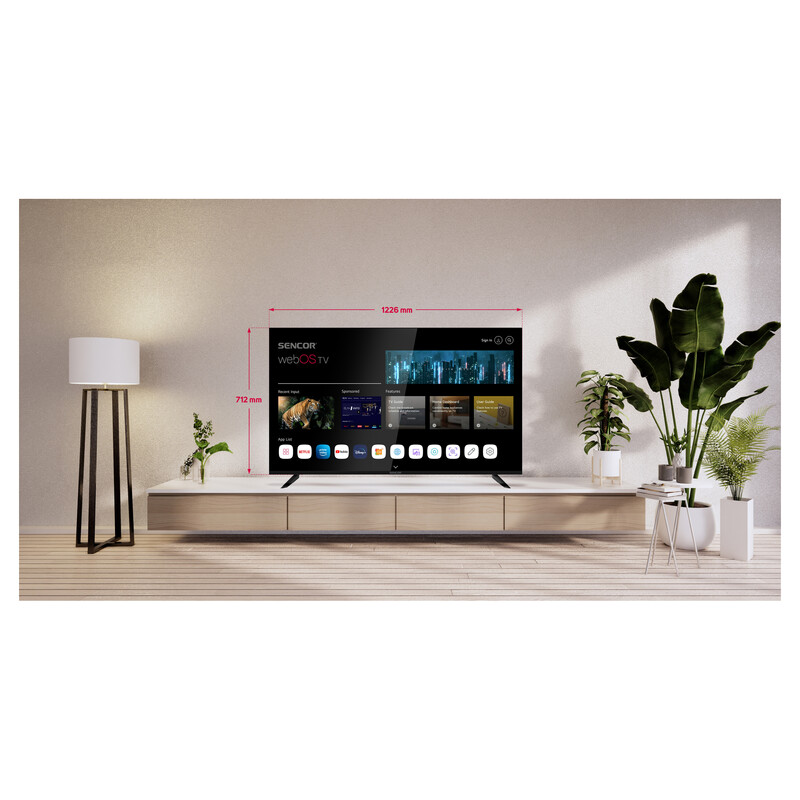 Sencor LED televizor SLE 55US804B, 4K Ultra HD, Smart TV, WebOS, Magični daljinski, AI ThinQ, Crni