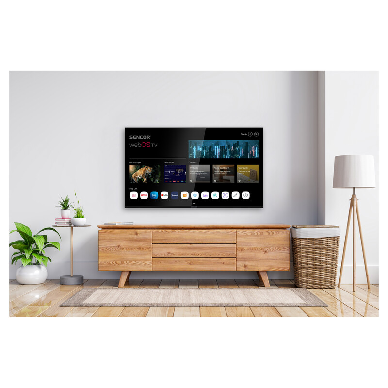 Sencor LED televizor SLE 55US804B, 4K Ultra HD, Smart TV, WebOS, Magični daljinski, AI ThinQ, Crni