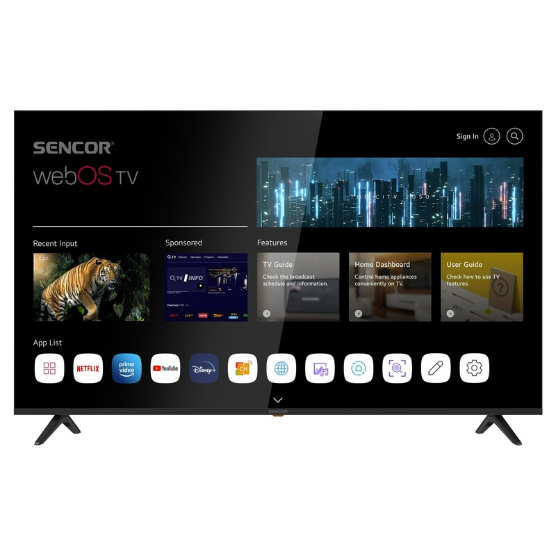 Sencor LED televizor SLE 65US804B, 4K Ultra HD, Smart TV, WebOS, Magični daljinski, AI ThinQ, Crni