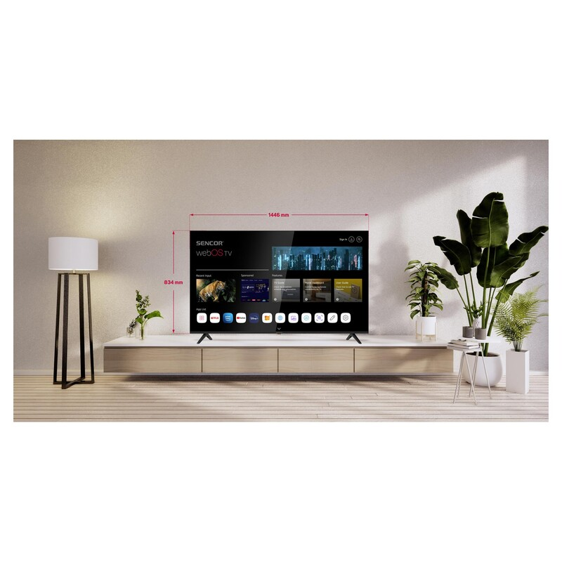 Sencor LED televizor SLE 65US804B, 4K Ultra HD, Smart TV, WebOS, Magični daljinski, AI ThinQ, Crni